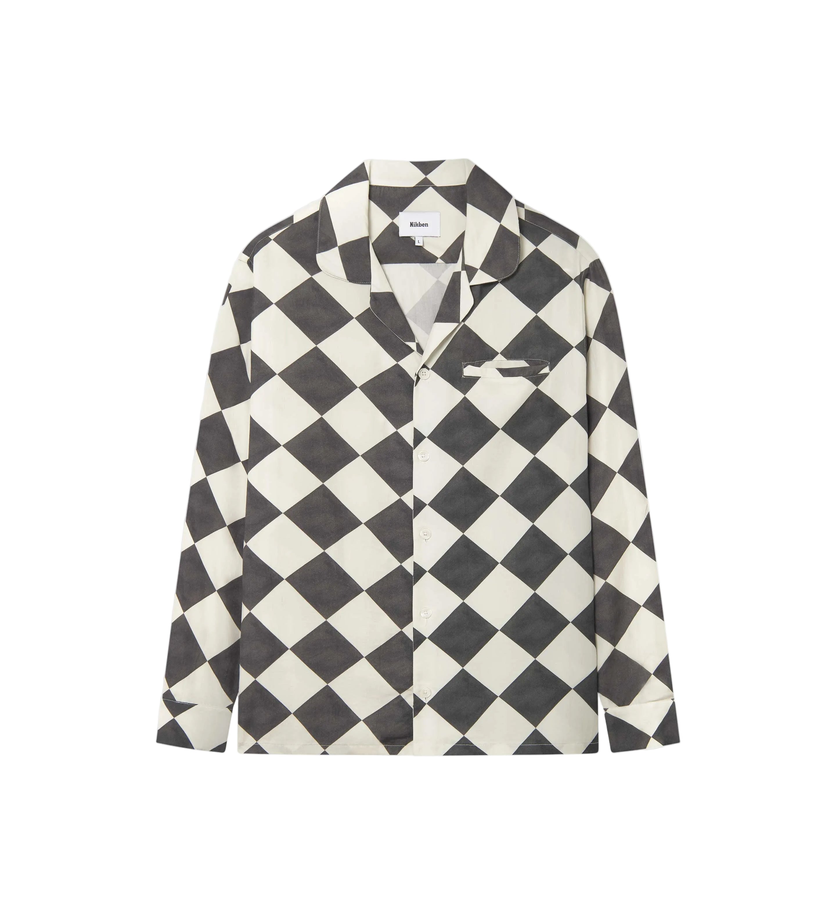 Black and White chess patterned long sleeved shirt