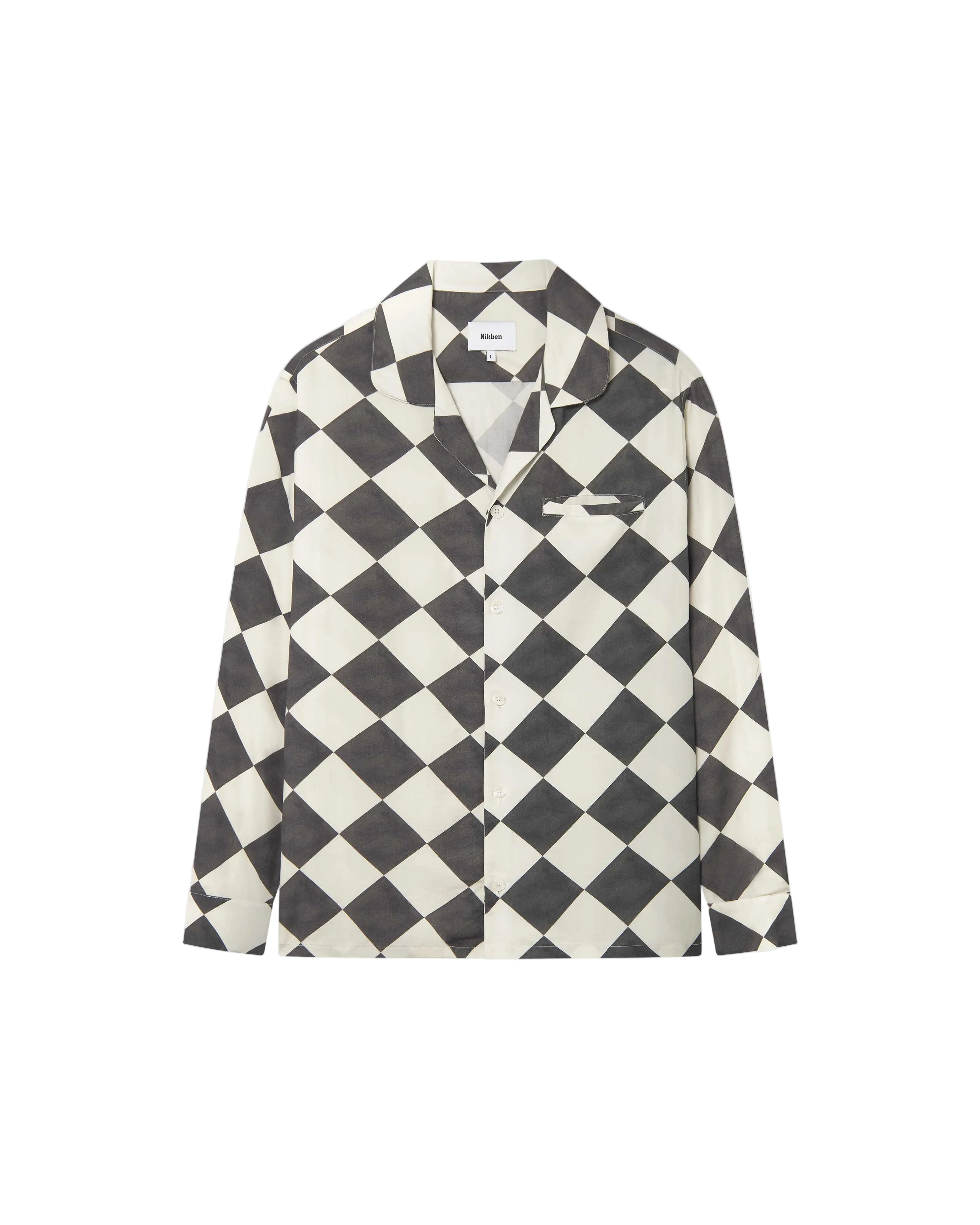 Black and White chess patterned long sleeved shirt