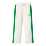 White and green corduroy track suit pants with NB embroidery