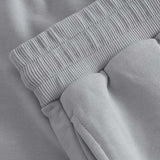 Rubbed waist on grey sweat shorts