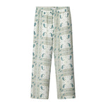 Vintage pale yellow paisley pattern long pants