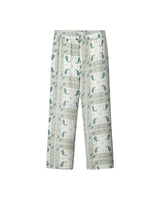 Vintage pale yellow paisley pattern long pants
