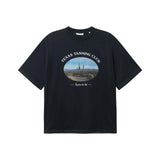 Black t-shirt with 'Texas Tanning Club' graphic on front