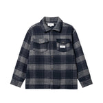 Navy grey checkered over shirt with chest pockets