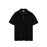 Black polo shirt on a white background