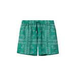 Green extended length swim trunks