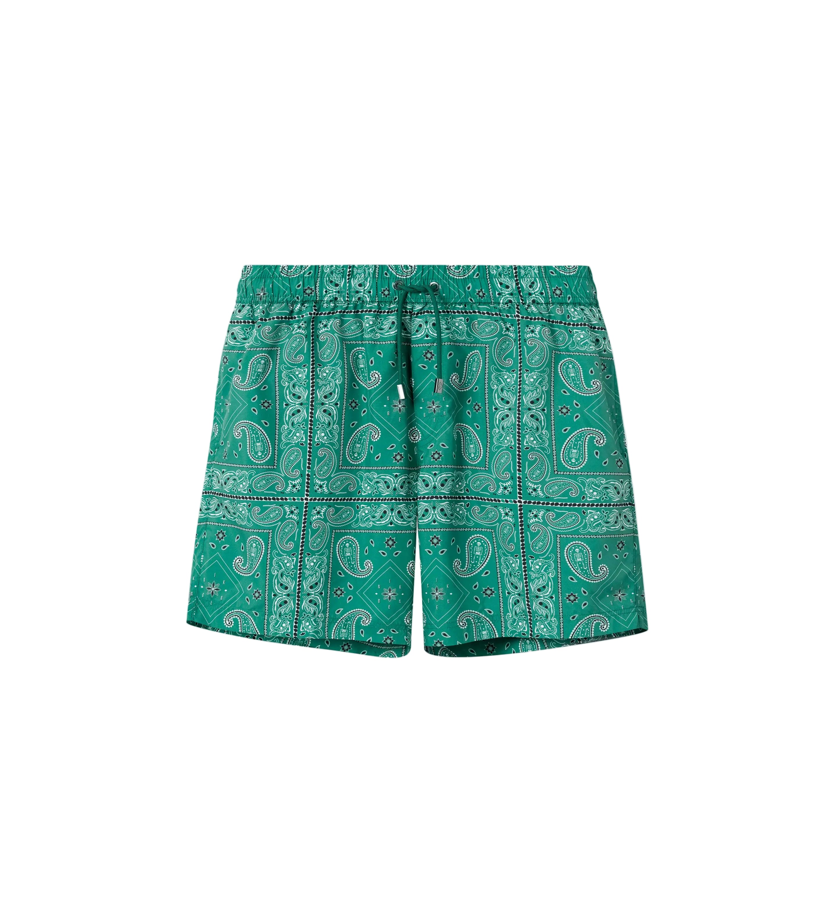 Green extended length swim trunks