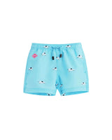 Blue printed kids swim trunks