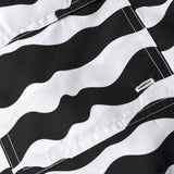 Close up of black/white swim trunks