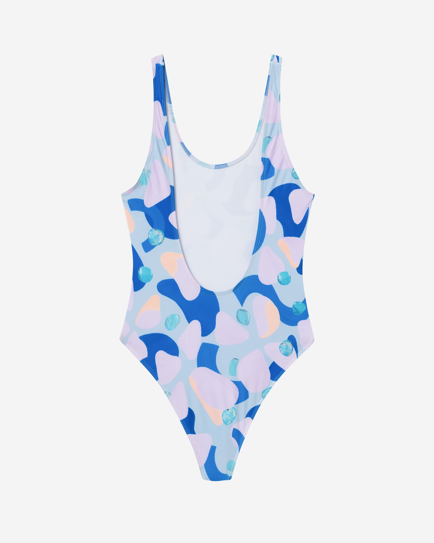 Multicolor swimsuit with open back