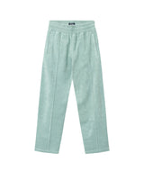 Long green pants in Terry toweling fabric