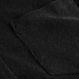 Pocket on black shirt terry toweling fabric