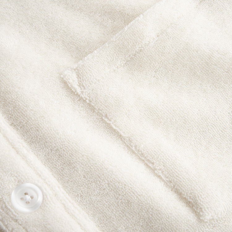 Chest pocket on off white Terry toweling shirt