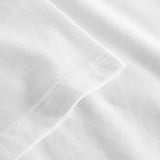 Close-up of sleeve and stitching on white t-shirt